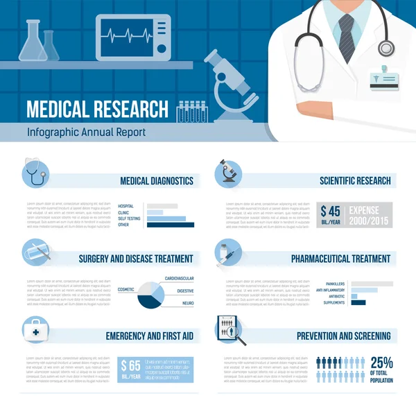 Infográficos de medicina e saúde — Vetor de Stock