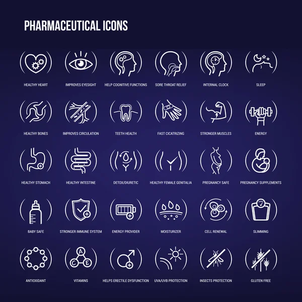 Farmaceutische medische pictogrammen — Stockvector