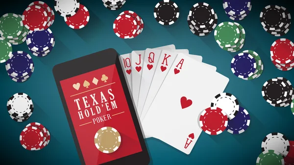 Online poker app — Stockvector