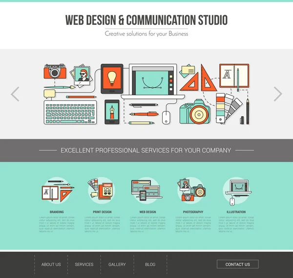 Plantilla web de diseñador gráfico — Archivo Imágenes Vectoriales