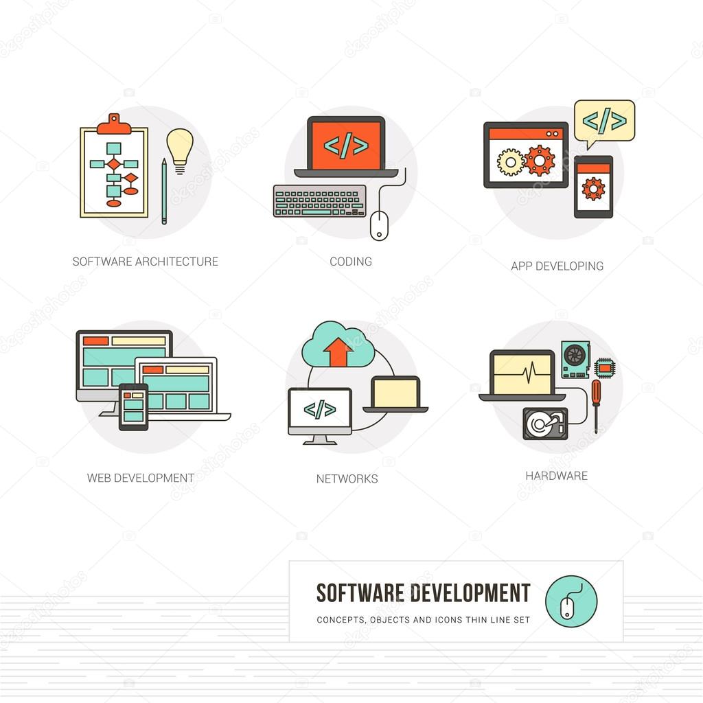 software developer and computer concept