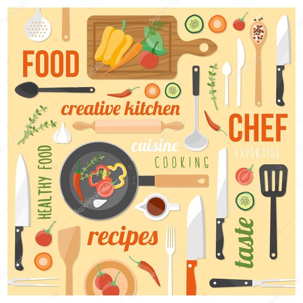 Creative cooking background 