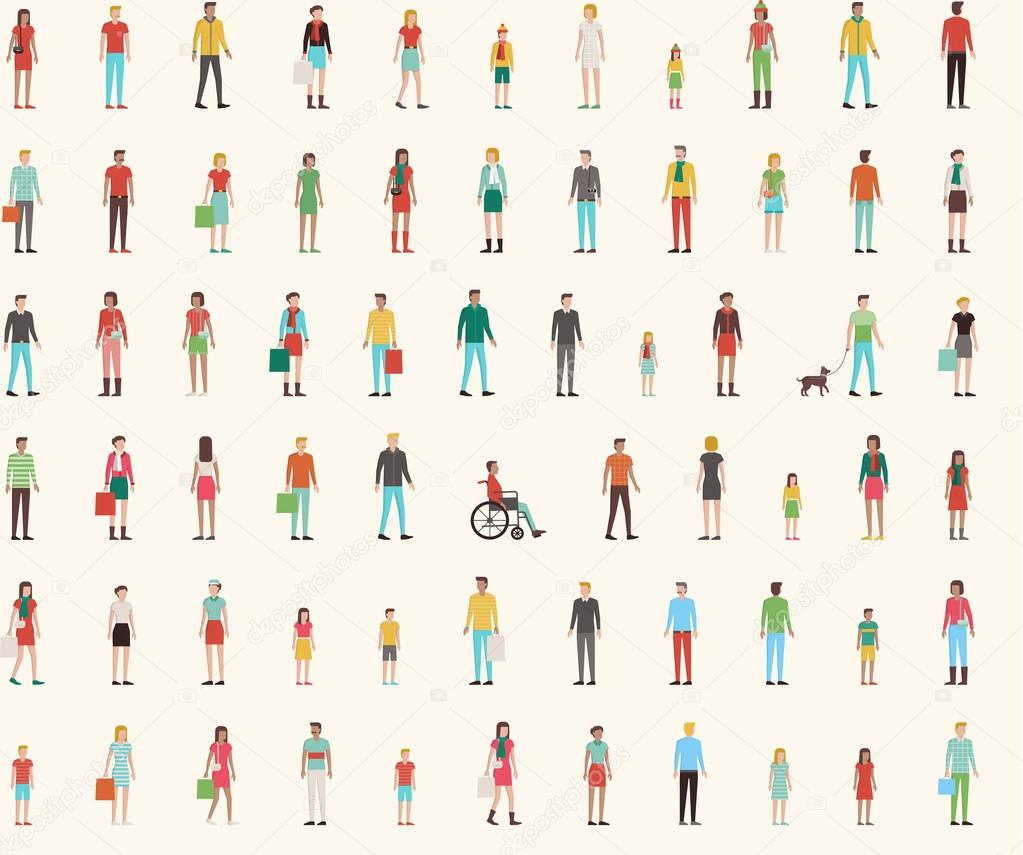 People seamless pattern