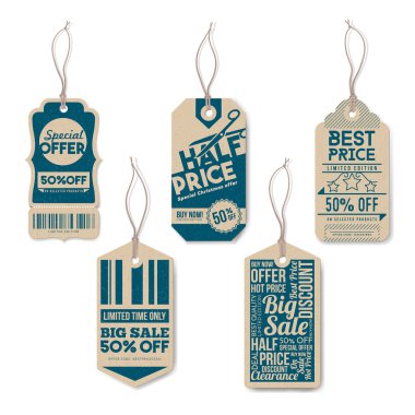 Vintage Etiketler kümesi 