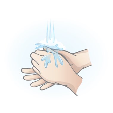 Hands washing with water