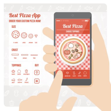 Best pizza app interface design  clipart