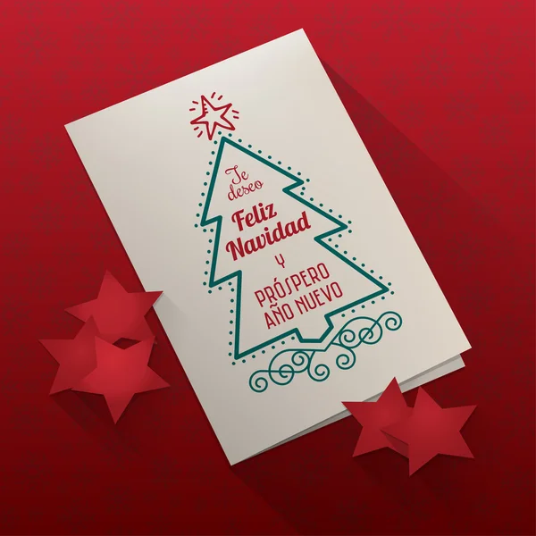 Christmas card with text Spanish translation — Stock Vector