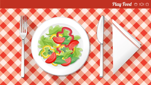 Gezond vegetarisch eten banner — Stockvector