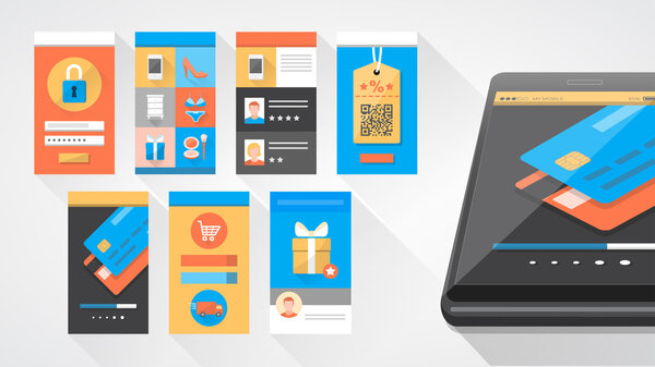 Набор покупок пользовательского интерфейса
