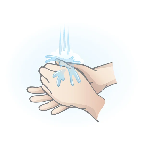 Hands washing with water — Stock Vector