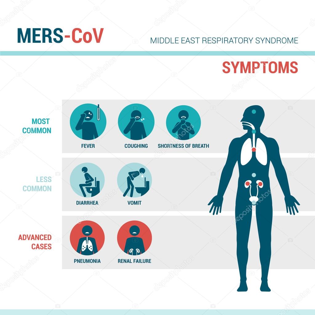 MERS _ CoV síntomas infografía médica 2022