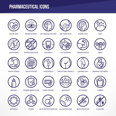 İlaç ve tıbbi Icons set