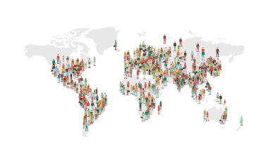 World population density map clipart