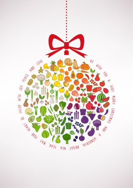 Vegan Noel ve sağlıklı beslenme kartı