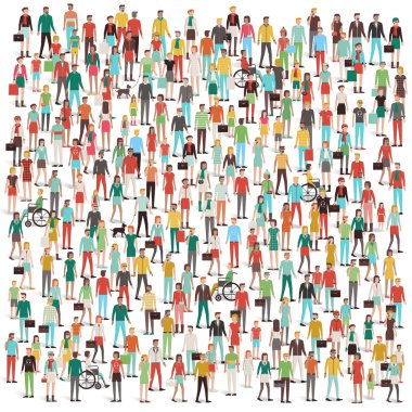 Crowd of people banner clipart