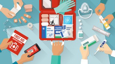 First aid kit box clipart