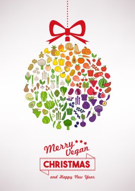 Vegan Noel ve sağlıklı beslenme kartı