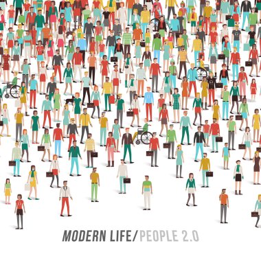 Crowd of people banner clipart