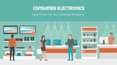 Electronics store banner clipart