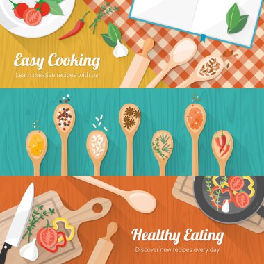 Food and cooking banners clipart