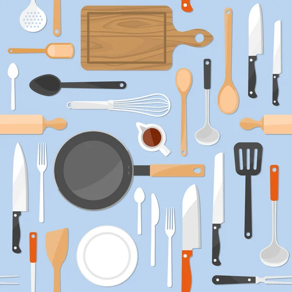 Outils de cuisine motif sans couture — Image vectorielle