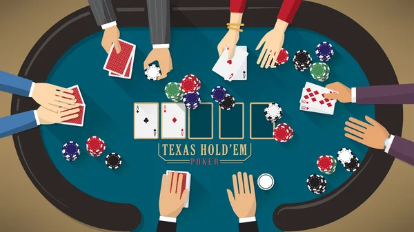 Hold'em bannière de poker — Image vectorielle