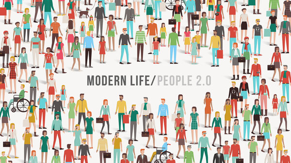 Crowd of people banner