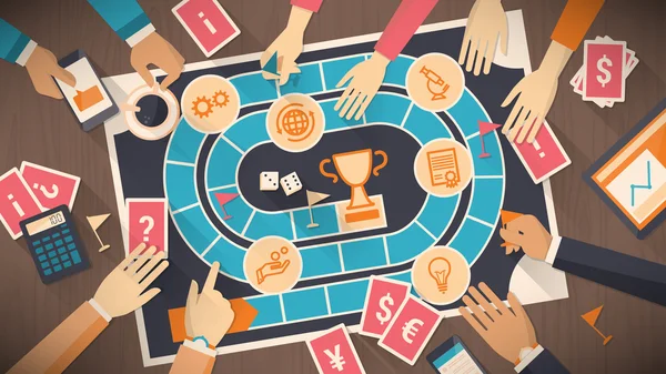 Juegos Negocios y competencia juego de mesa — Vector de stock