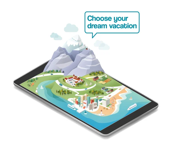 Choisissez vos vacances de rêve — Image vectorielle