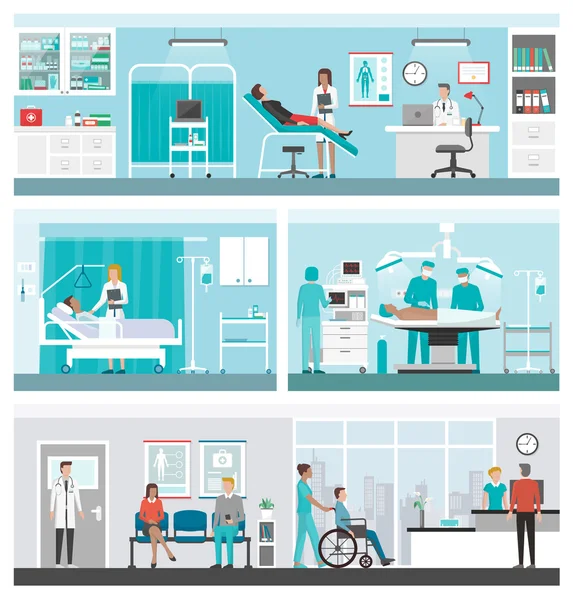 Infográficos hospitalares e de saúde —  Vetores de Stock