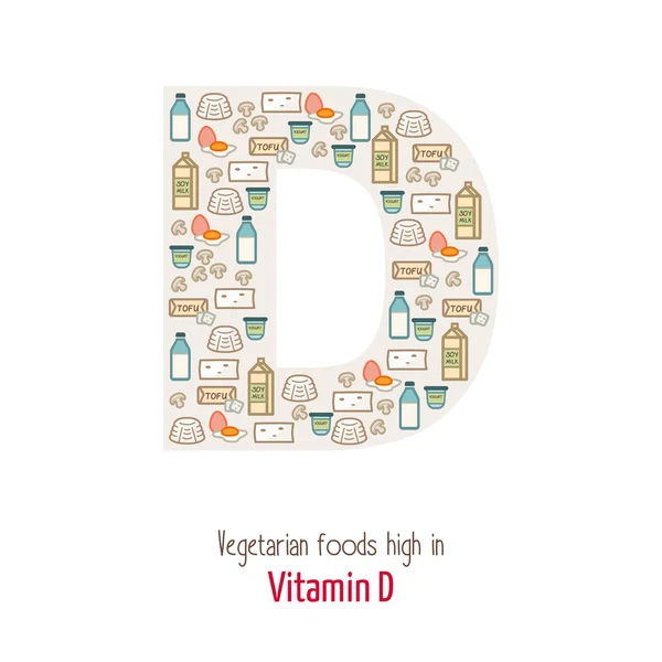 Forma de la letra de vitamina D — Vector de stock