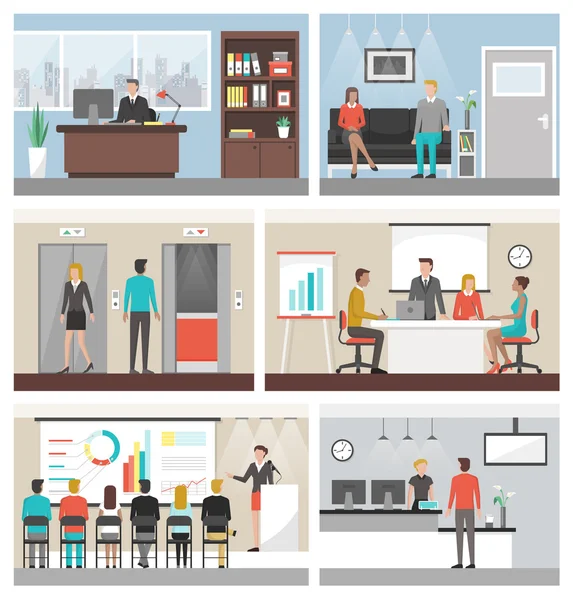 Business people working in the office — Stock Vector