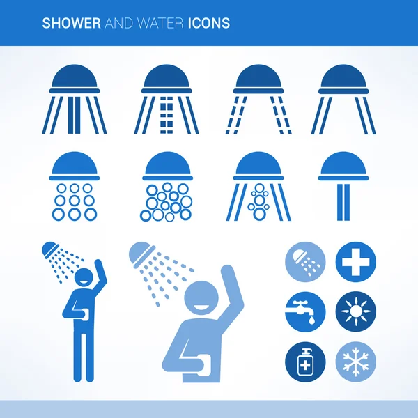 Showerand vody ikona — Stockový vektor