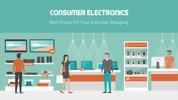 Electronics store banner — Stock Vector