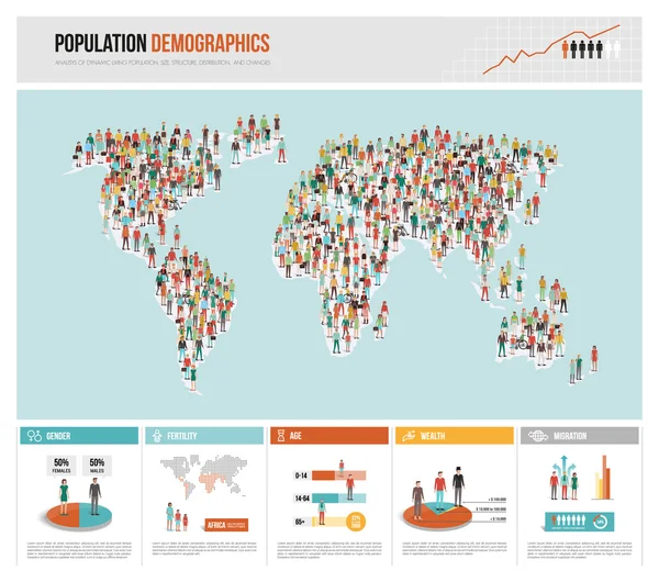 Plansza demografii ludności — Wektor stockowy