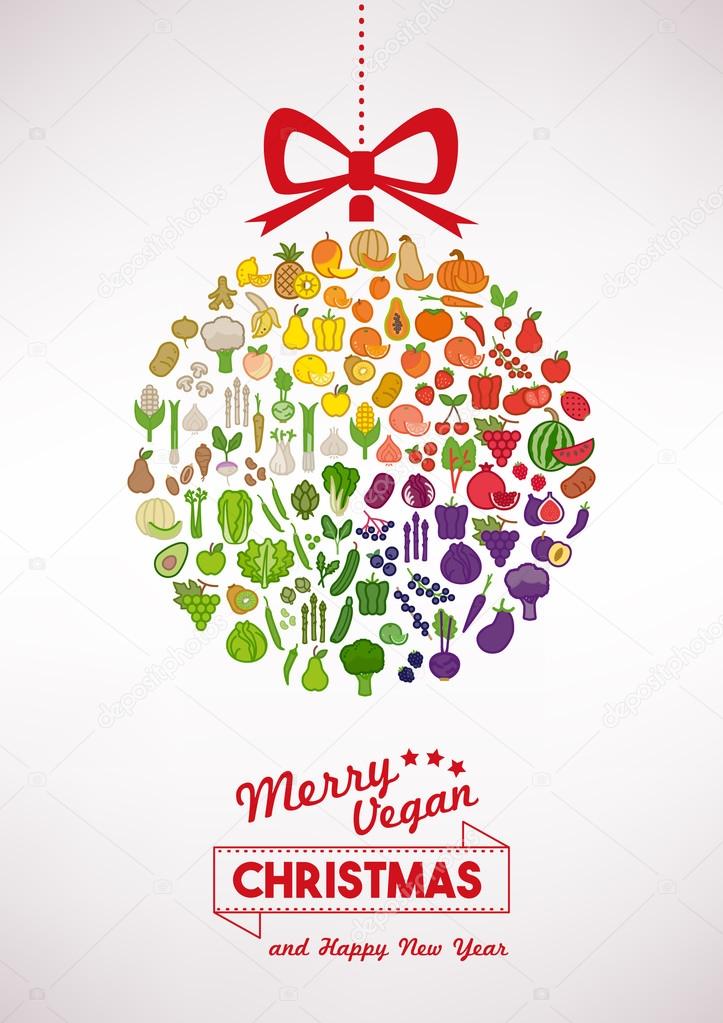 Vegan Christmas and healthy eating card