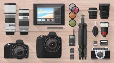 Profesyonel fotoğrafçı ekipman 