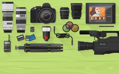 Video making and photography clipart