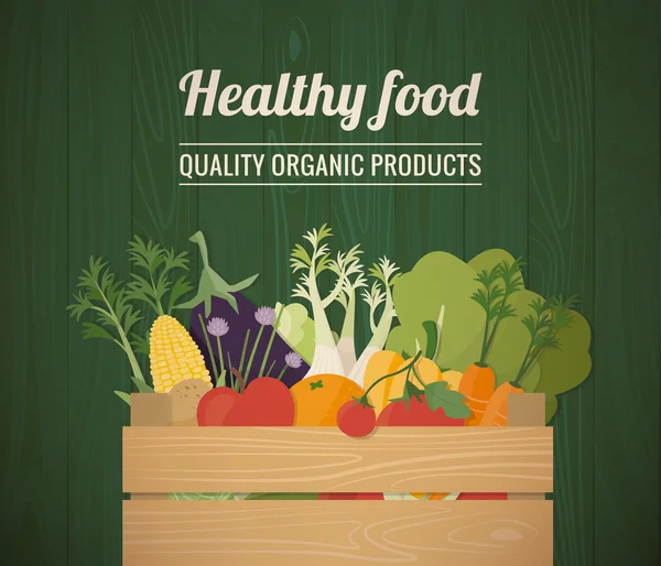 Healthy freshly harvested vegetables — Stock Vector