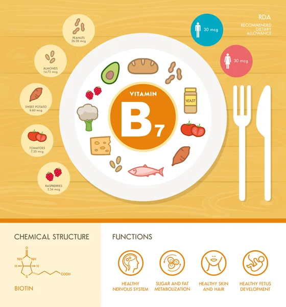 Infografica nutrizione vitaminica — Vettoriale Stock