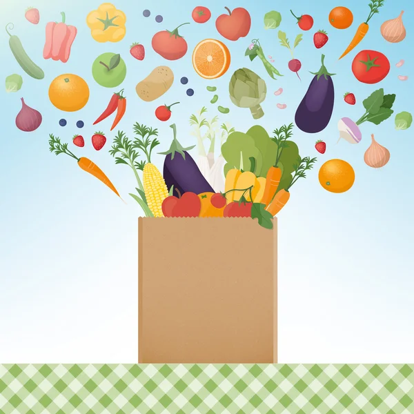 Alimentação saudável e mercearia —  Vetores de Stock