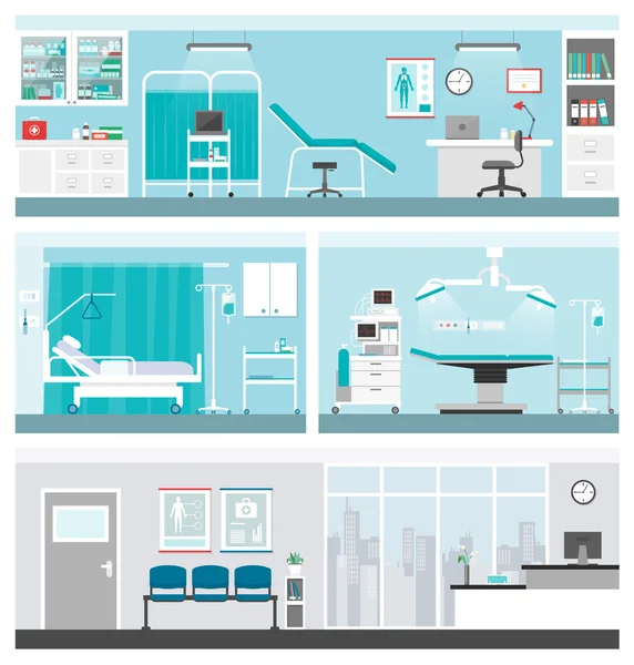 Ensemble de bannières hôpital et soins de santé — Image vectorielle