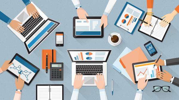 Equipe de negócios trabalhando — Vetor de Stock
