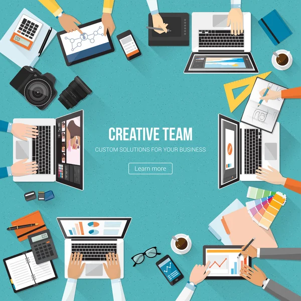 Trabajo en equipo empresarial — Vector de stock