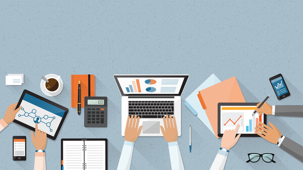 Equipe de negócios trabalhando — Vetor de Stock