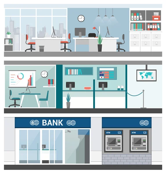银行和金融横幅集 — 图库矢量图片
