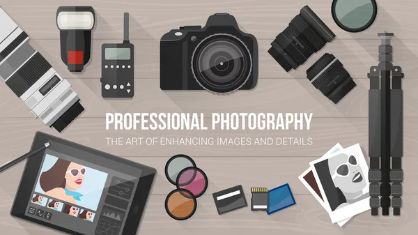 Professional photographer equipment Vector Graphics