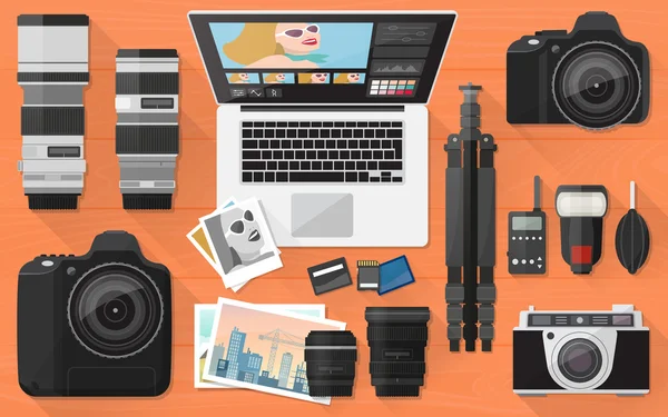Professional photographer equipment Vector Graphics