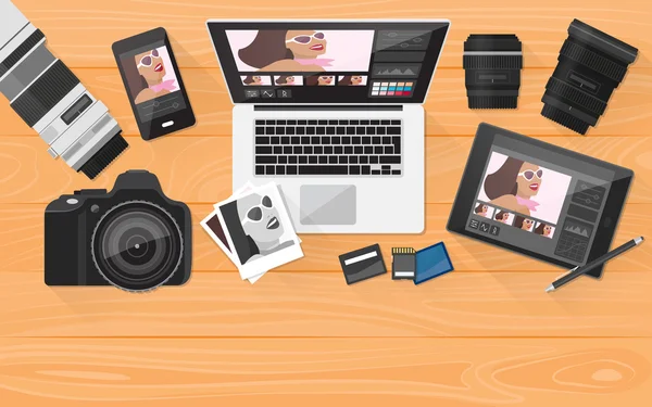 Professional photographer equipment Royalty Free Stock Vectors