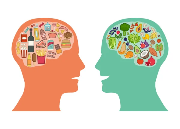 Лучшая еда для инфографики мозга — стоковый вектор